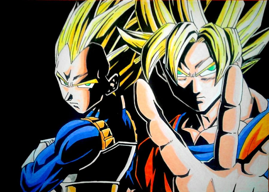 Goku y Vegeta por JJNoriega  Dibujando