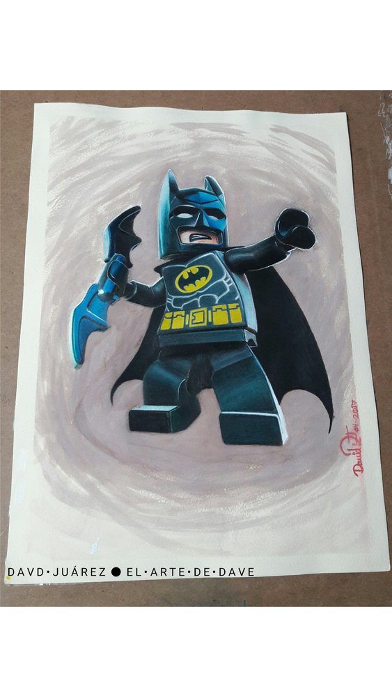 Lego Batman throwing batarang por ElArtedeDave Dibujando