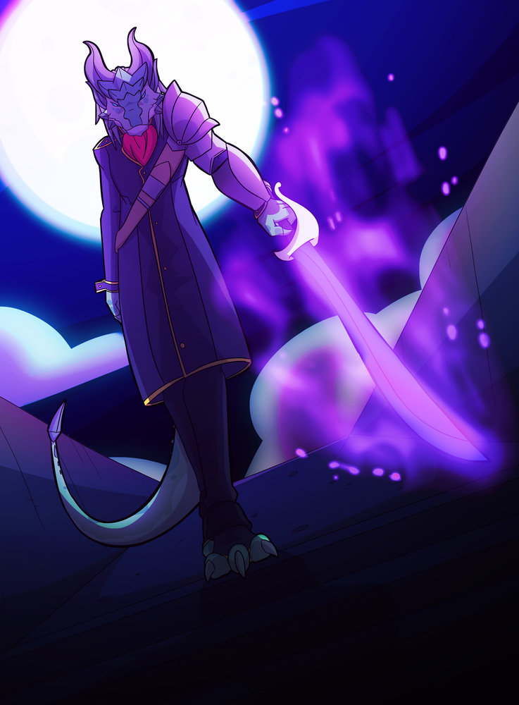 Malcia Warlock Hexblade por Dibujando