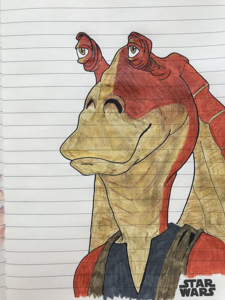Jar Jar Binks por hormaza Dibujando