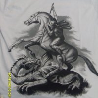 Camiseta pintada a mano de San Jorge 