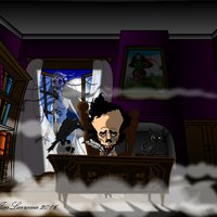 Caricatura Edgar Allan Poe @JonLarrocea