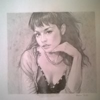 Retrato de la cantante Olivia Lufkin (reproducción a partir de una foto)