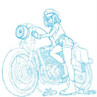 chica moto