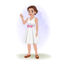 A belly dancer saying hi vector cartoon character