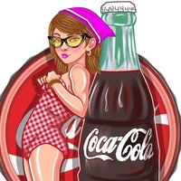 Autorretrato pin up coca cola 