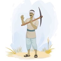 An Indian village man saying hi vector cartoon character