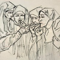 Monjas fumando