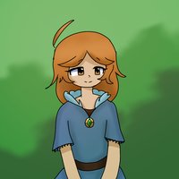 una persona con pelo naranja