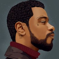 Side Face Model Portrait Art by Oz Galeano