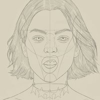 Model Tattoo Drawing Sketch Study by Oz Galeano