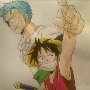 Luffly y Zoro (acuarela)