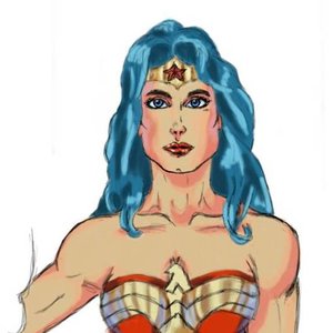 Empezando a dibujar con tablet - Wonder Woman coloreada