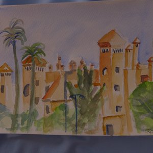 casa  de torrevieja acuarela