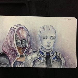 Dibujo diario - Día 4 - Tali y Liara