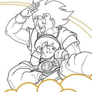 Goku y Gohan (boceto)