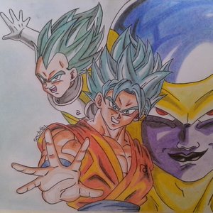 Goku y vegeta ssj dios blue y golden freezer