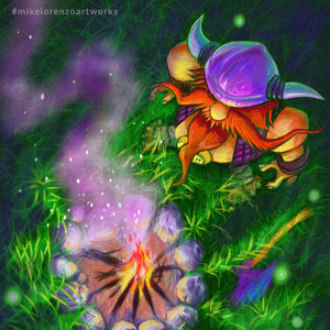 Solo en el bosque. Vikingo solo en el bosque