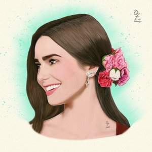 Lilly Collins Portrait drawing by Oz Galeano