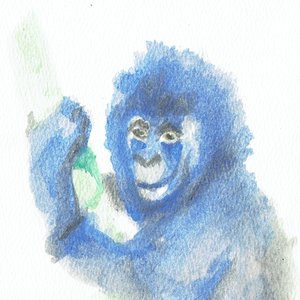 gorila en acuarela