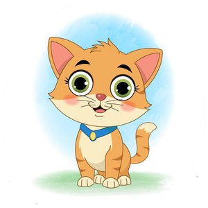 A cat vector cartoon character