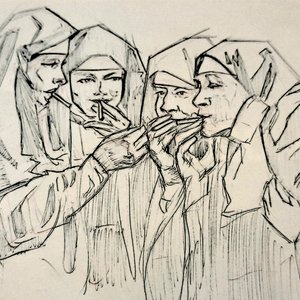 Monjas fumando