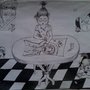cuarto de dibujos sin terminar