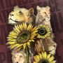 ilustración de leones y girasoles por Venc Design