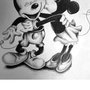 Mickey y Minnie a lápiz