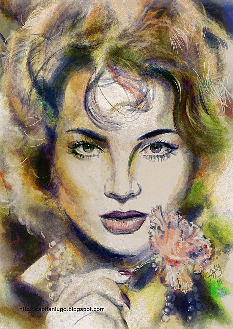 Retrato Sara Montiel por Charlyj | Dibujando retrato-sara-montiel-por-charlyj-dibujando